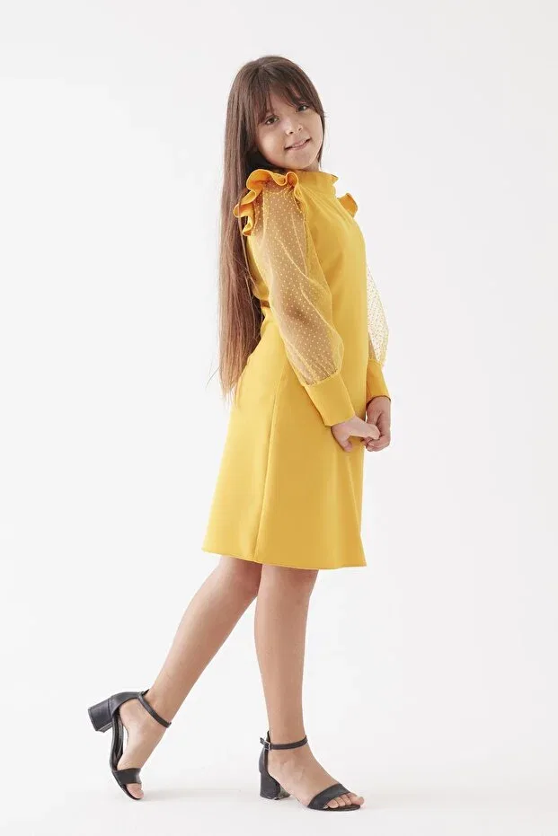 Детское платье для девочек хлопковое Kıvanç Çocuk, Yellow