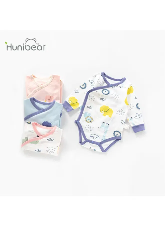 Боди-комбинезон детский с длинным рукавом комплект 2 предмета Huanxixiaoxiong, розовый