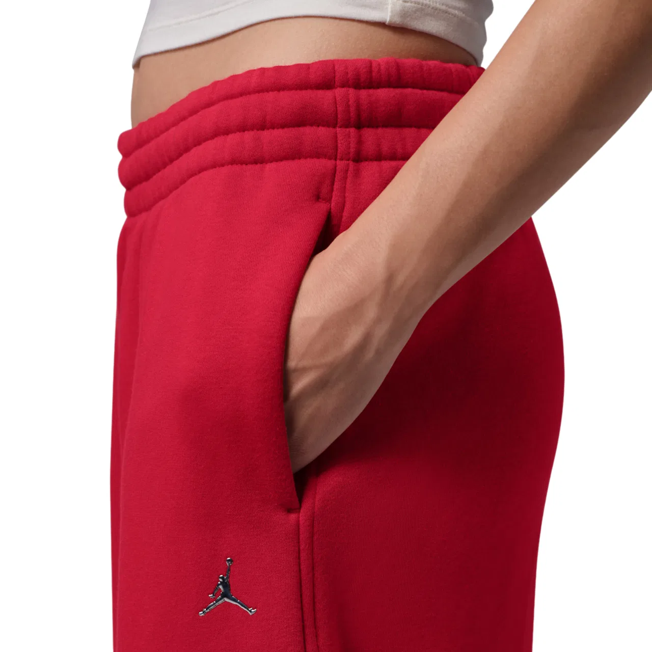 Женские брюки с широкими штанинами из футера Jordan Brooklyn Fleece, Jordan, Gym Red — фото 4