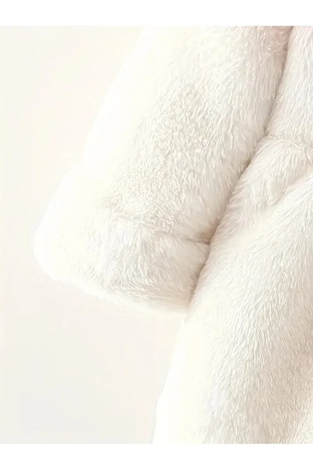 Детская куртка для девочек с меховой отделкой Modakido, White — фото 3