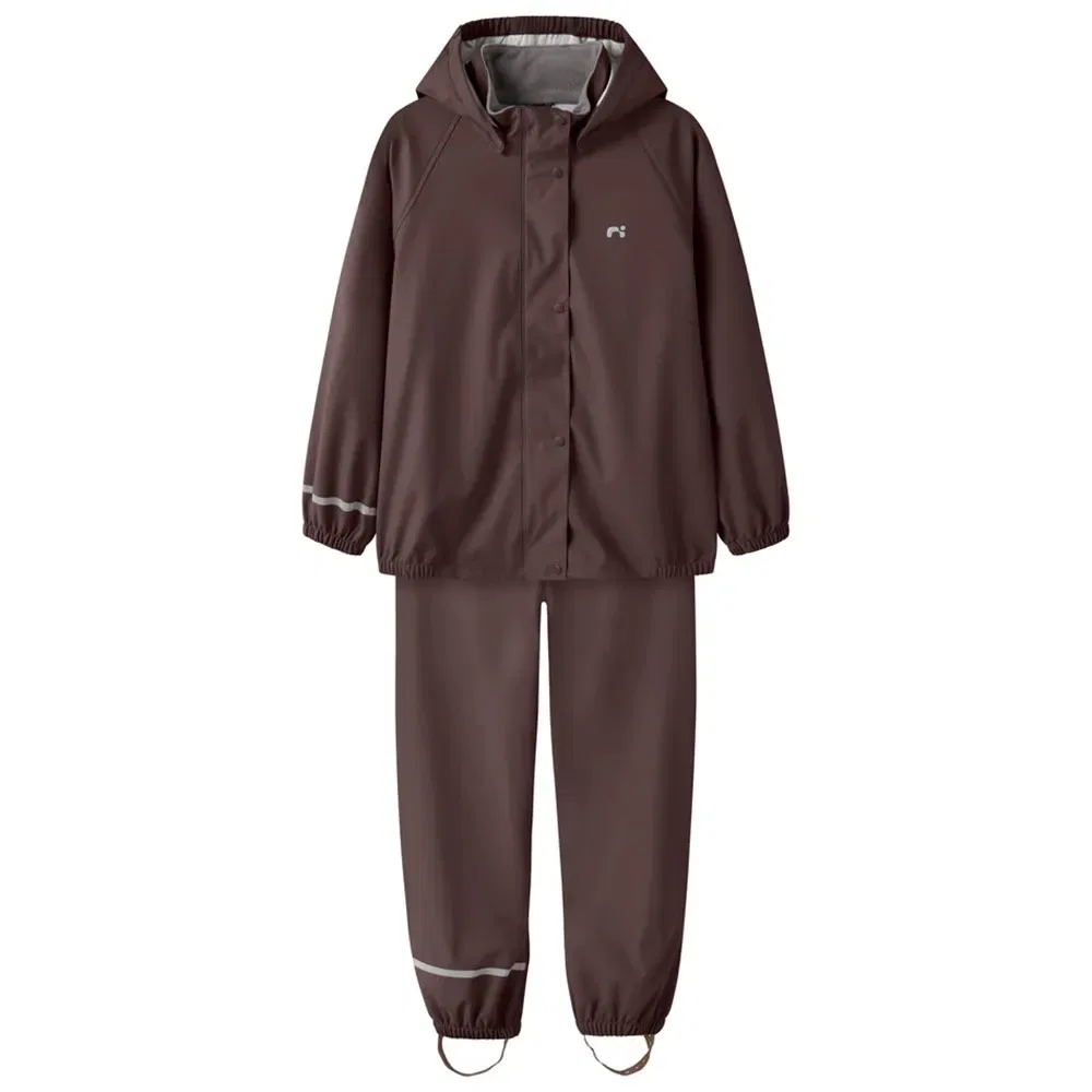 Детский дождевик для девочек с капюшоном Dry10 Name it, Brown
