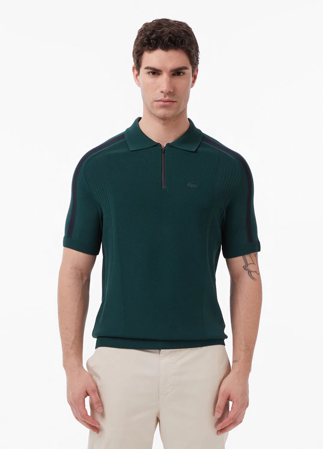 Трикотажный джемпер поло Lacoste Classic Fit, green