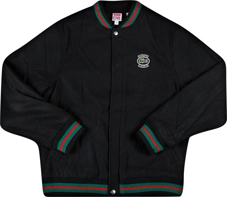 

Куртка Supreme x Lacoste Wool Varsity Jacket 'Black', черный