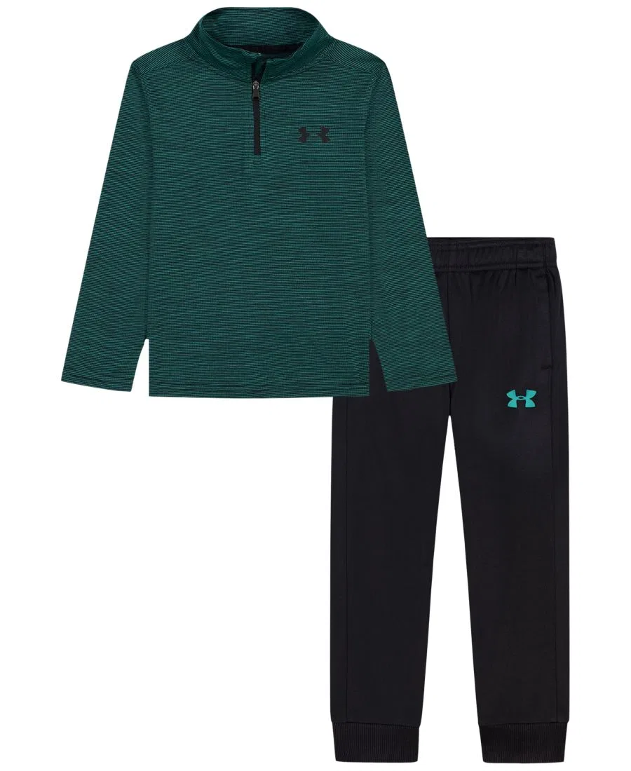 Спортивный комплект из лонгслива и джоггеров с четверть-застежкой Under Armour, Black