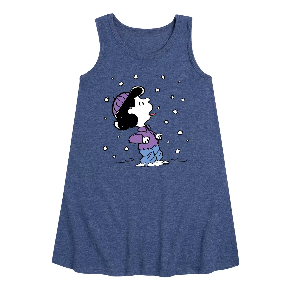 Детское платье-трапеция для девочек без рукавов Peanuts, Heather Navy