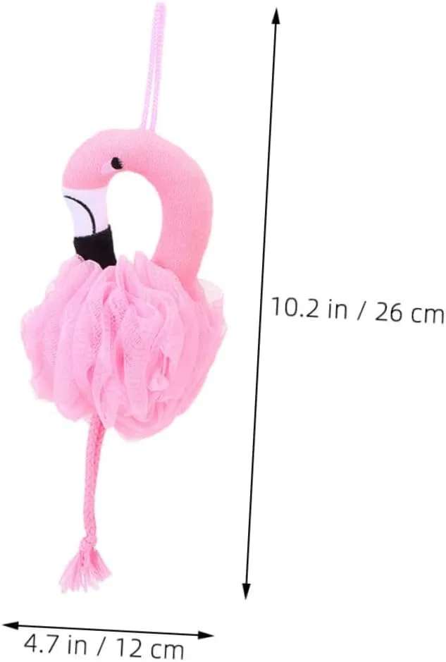 Мочалка для душа Flamingo, 4 шт, WRITWAA, розовый — фото 2