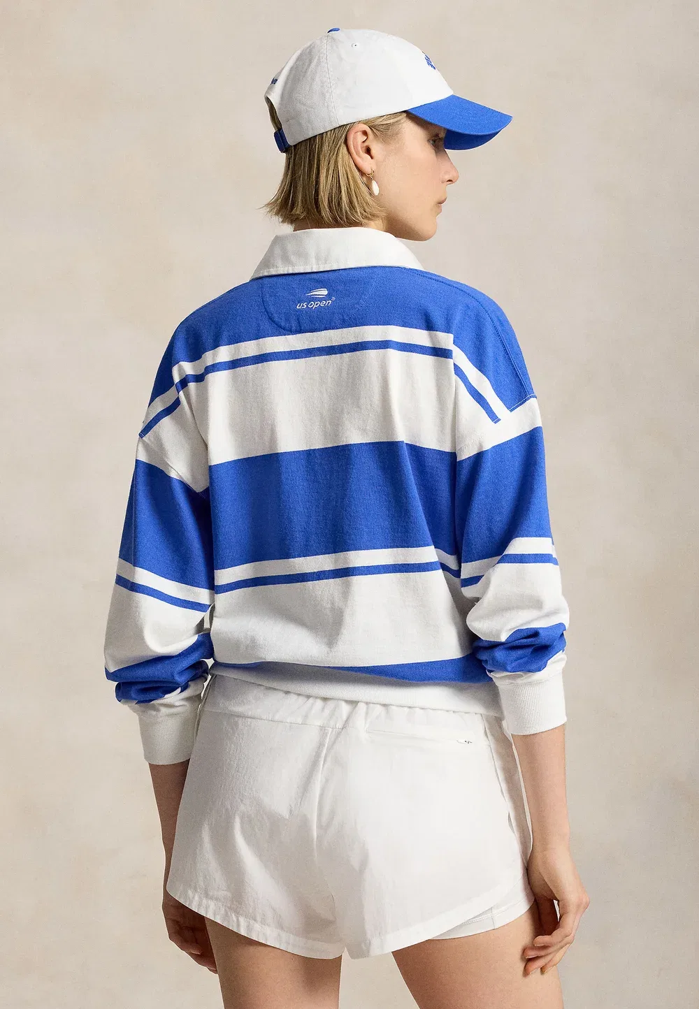 Хлопковая регбийная футболка - толстовка Us Open Polo Ralph Lauren, New Iris Blue/White — фото 3