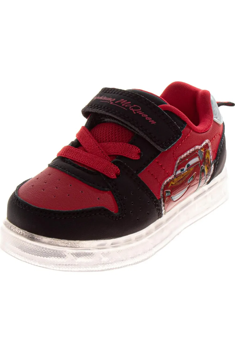 Детские кроссовки на липучках Lightning McQueen Disney, красный черный
