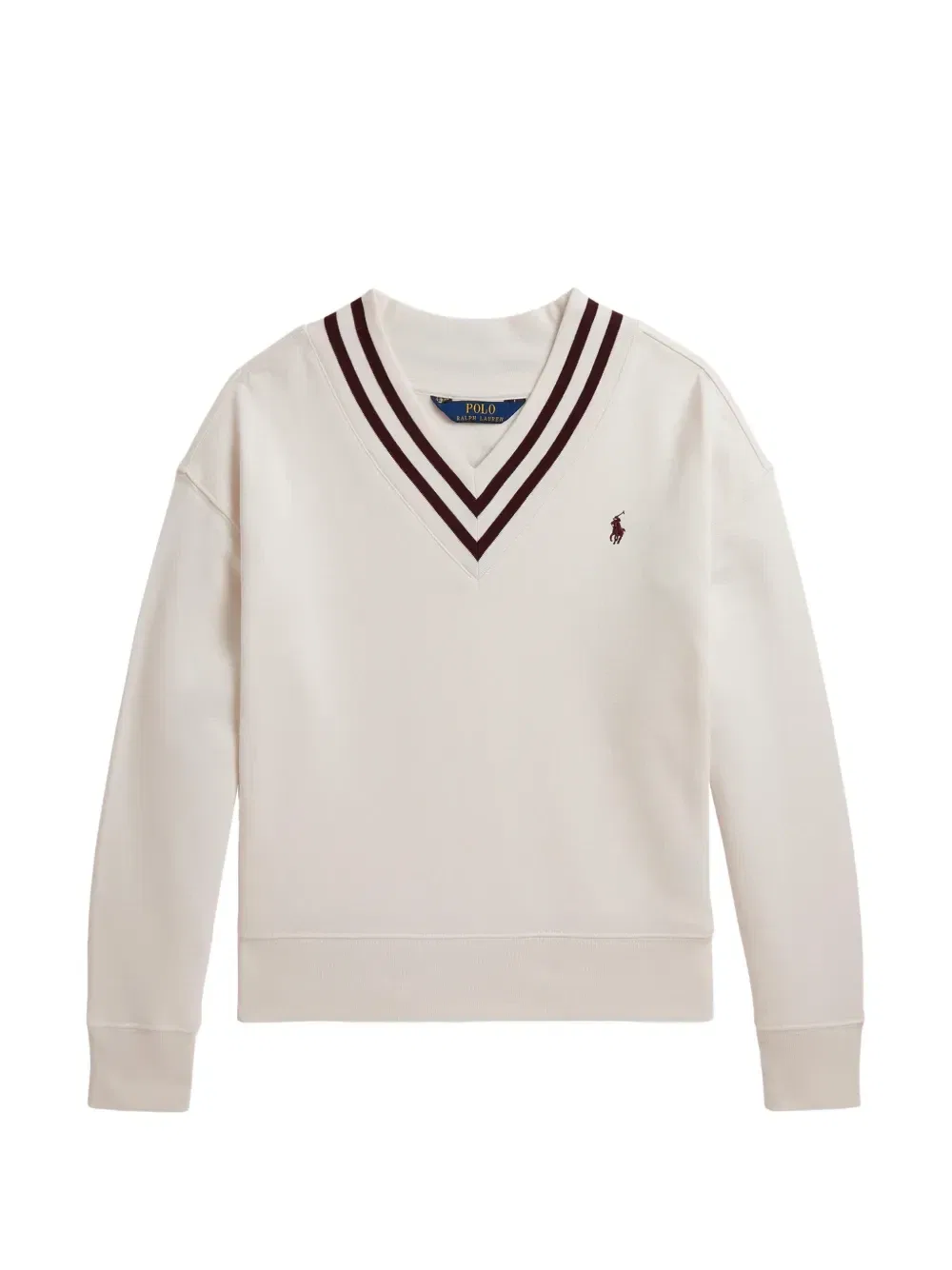 Толстовка с V-образным вырезом и вышитым логотипом Polo Ralph Lauren Kids, бежевый