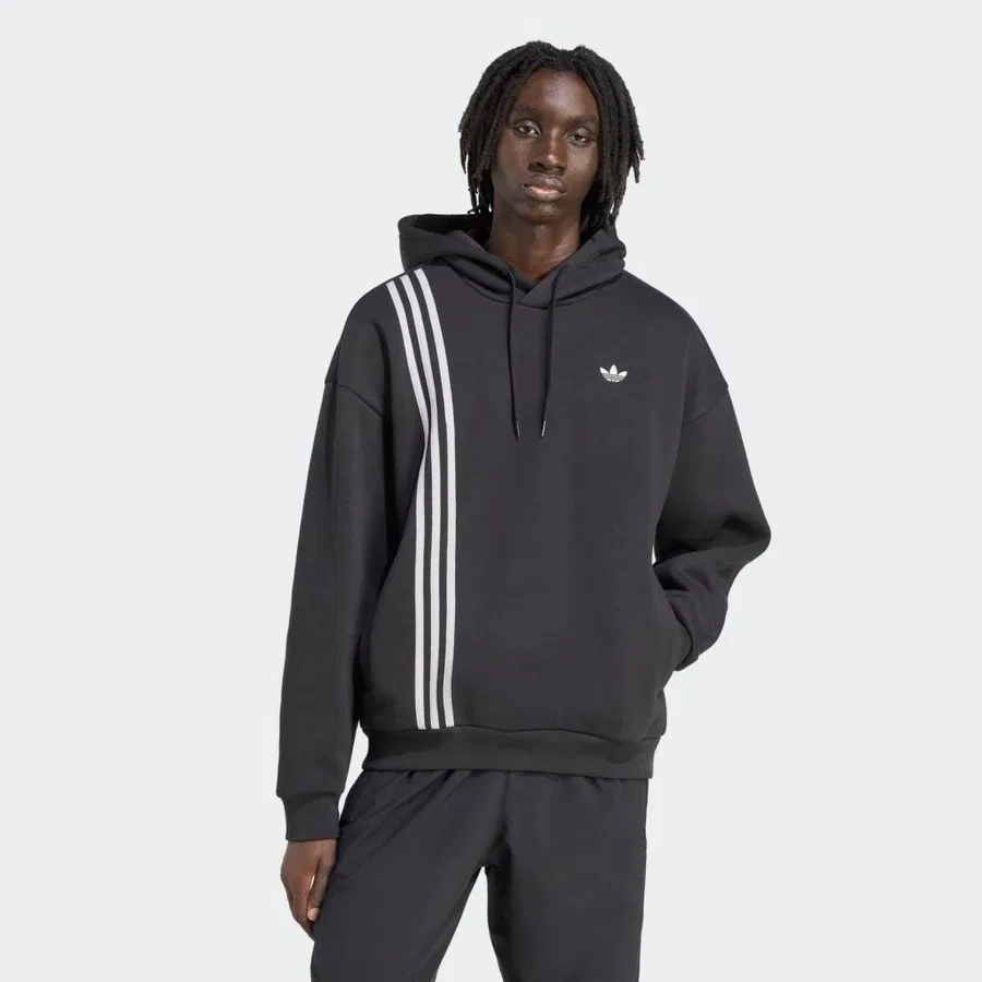 Свитшот спортивный с капюшоном Front St Hd adidas, Черный — фото 2