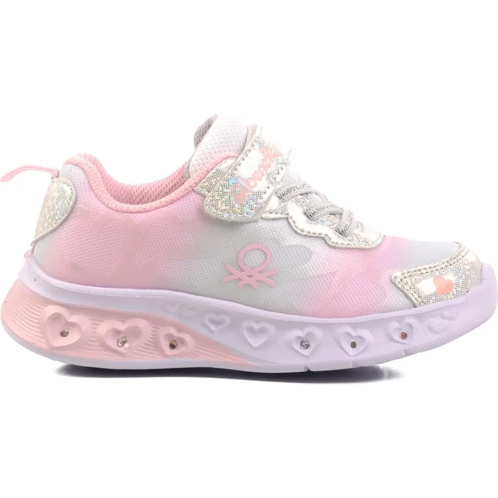 Детские спортивные кроссовки с подсветкой и липучками, Grey Powder BNI-10127 P United Colors Of Benetton — фото 3