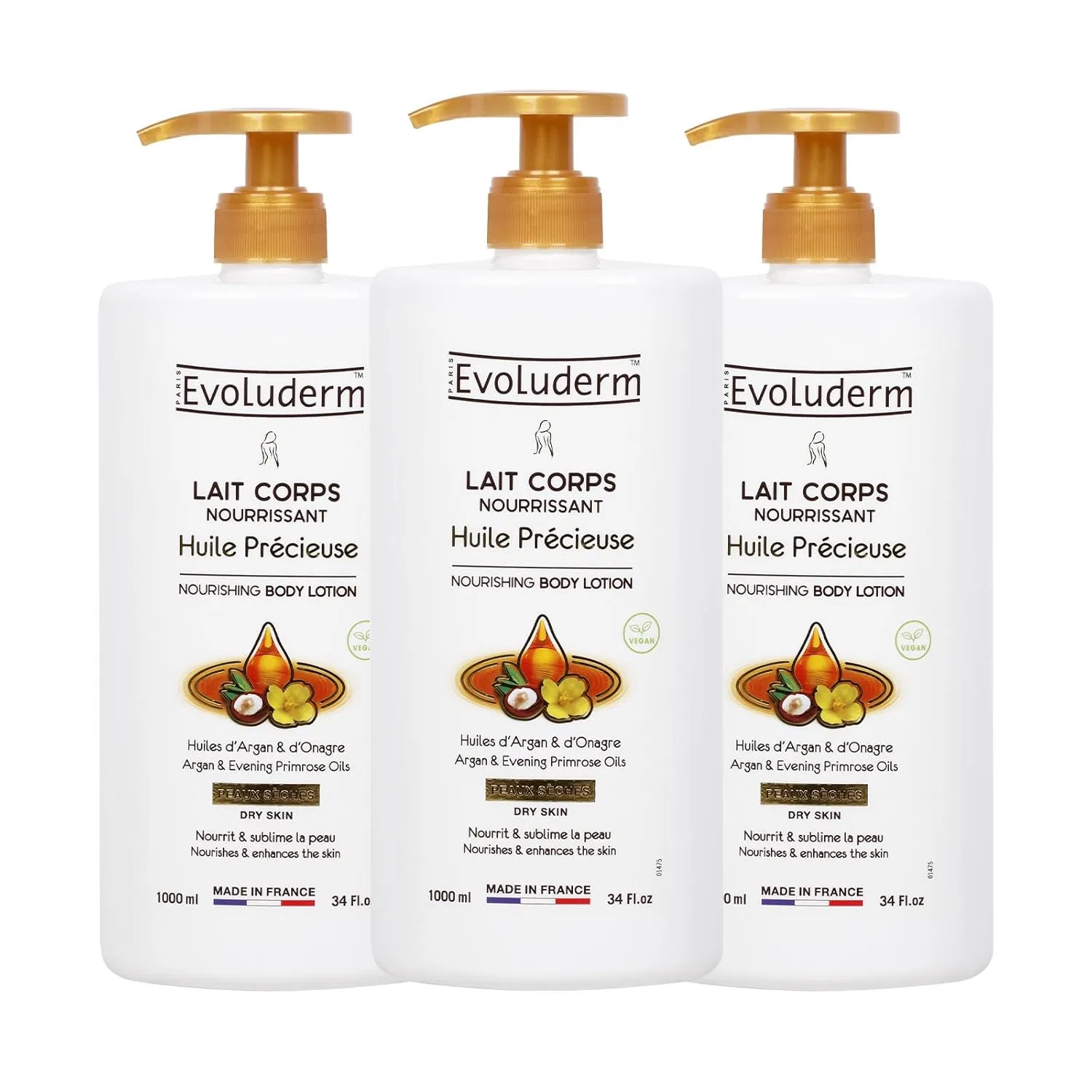 Молочко для тела Nourishing Oil, Evoluderm, 3 x 1000 мл