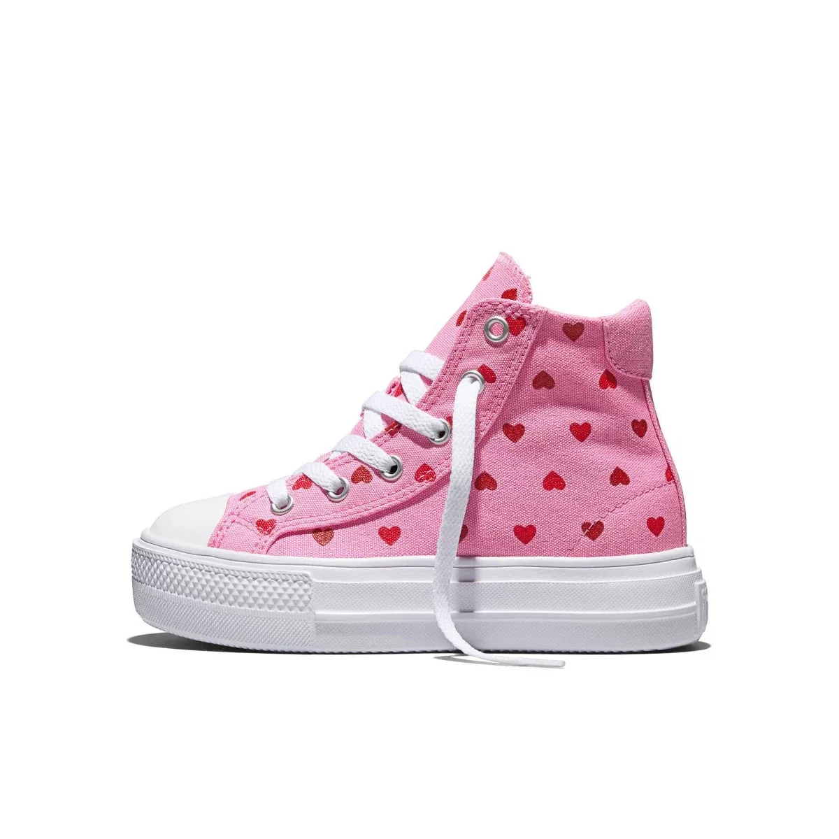 Детские кроссовки для девочек на платформе Converse Chuck Taylor All Star Day One Platform KIDS FOOTWEAR, Pink — фото 4