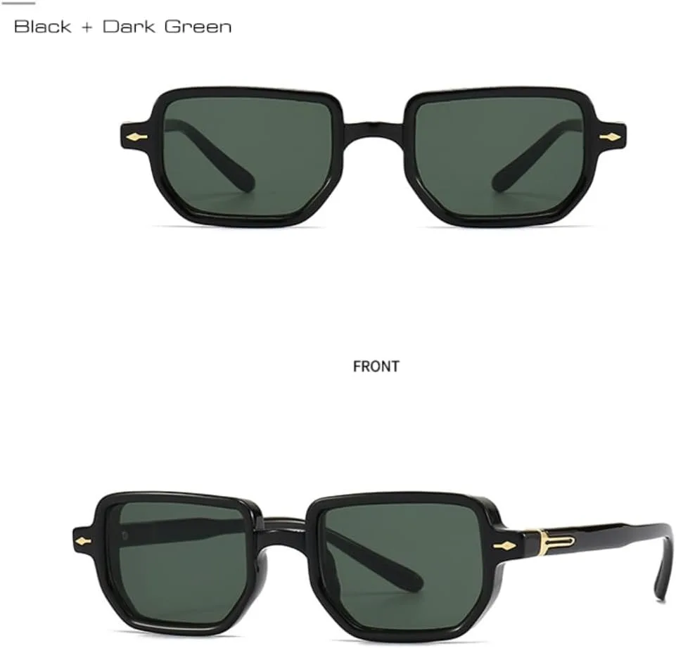 

Популярные модные прямоугольные солнцезащитные очки для женщин, защита от УФ-излучения UV400, ретро-градиентные, для мужчин, с заклепками VRTRFFTR, Green Light Gray