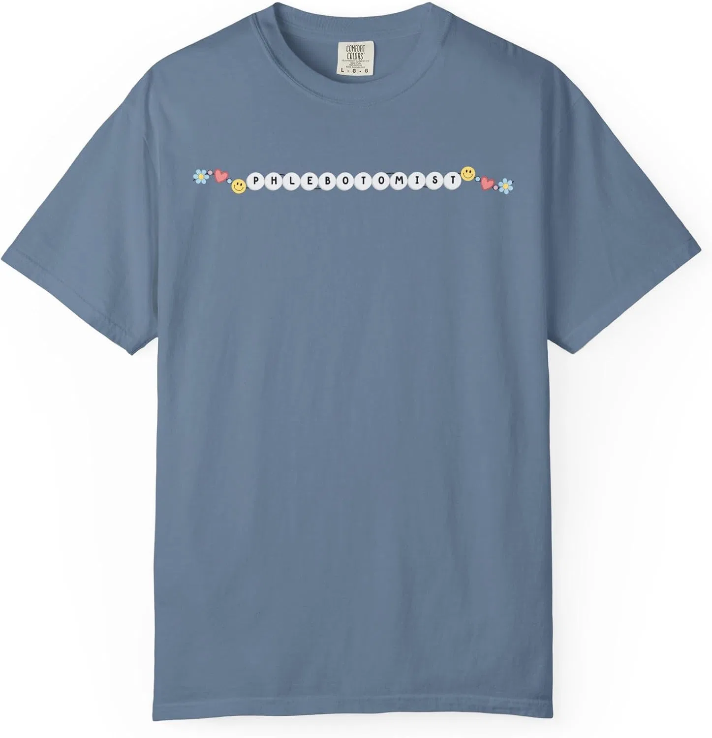 Женская футболка с принтом Phlebotomist Comfort Colors 1717, Blue Jean