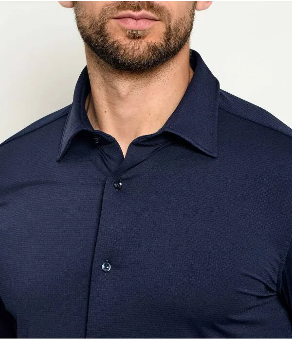 Мужская рубашка slim fit P-Hank-K-261 BOSS, Blu Marino — фото 4