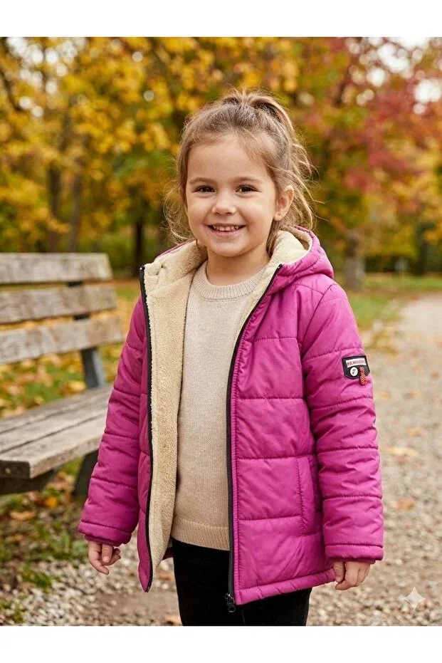 Детское пальто для девочек зимнее с капюшоном Generic Brands, Pink