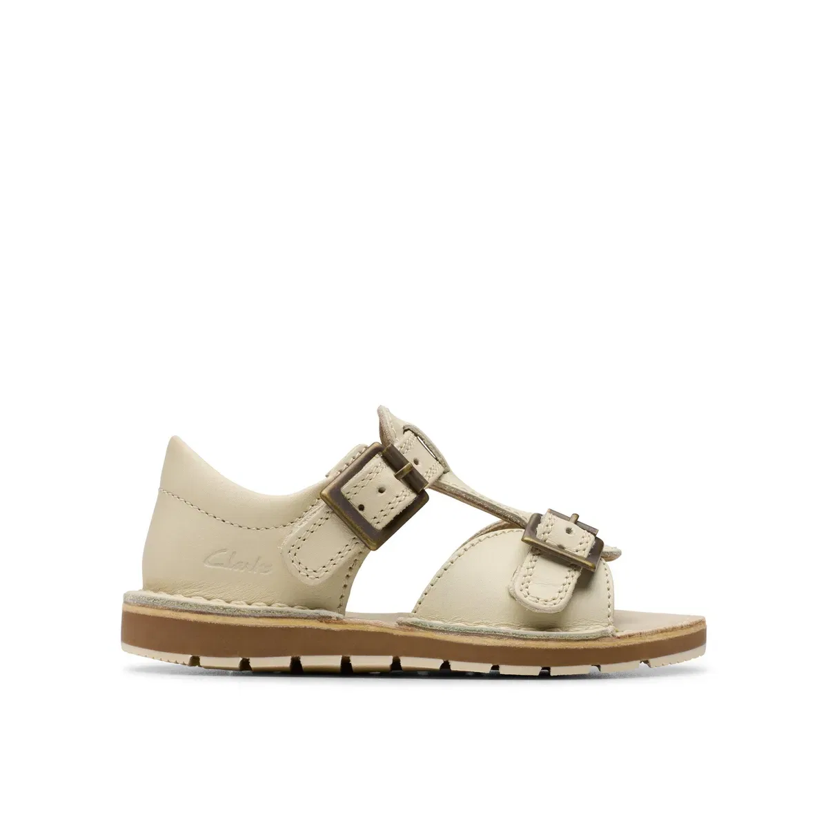 Детские сандалии из кожи с закрытым носком Clarks, White