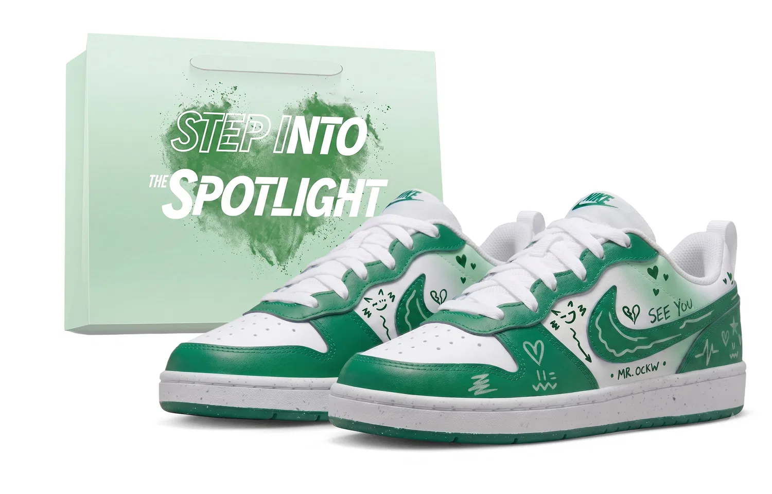 Кроссовки для скейтбординга Court Borough, Nike, Light Green
