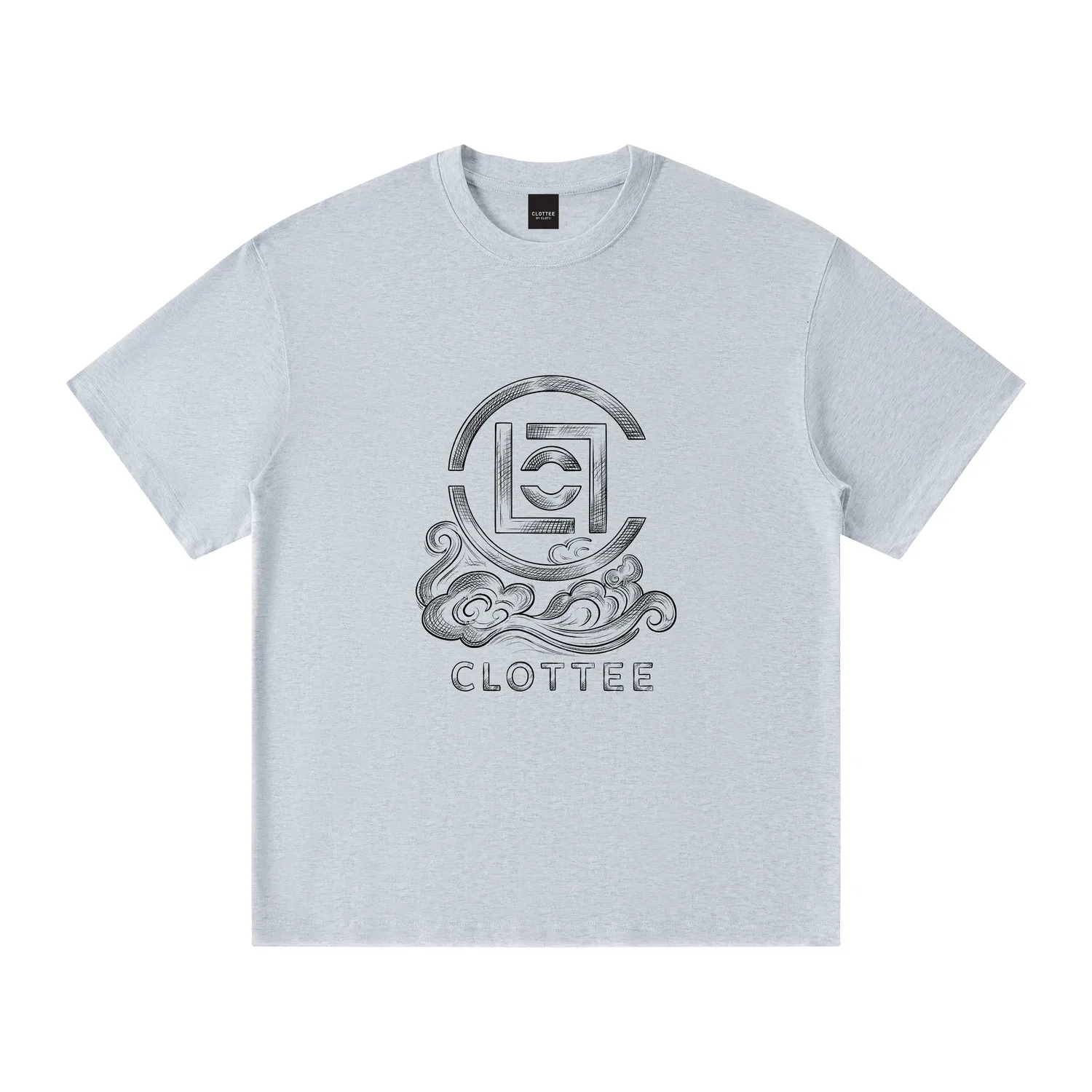 Детская футболка с круглым вырезом, свободного кроя CLOT, Light Gray