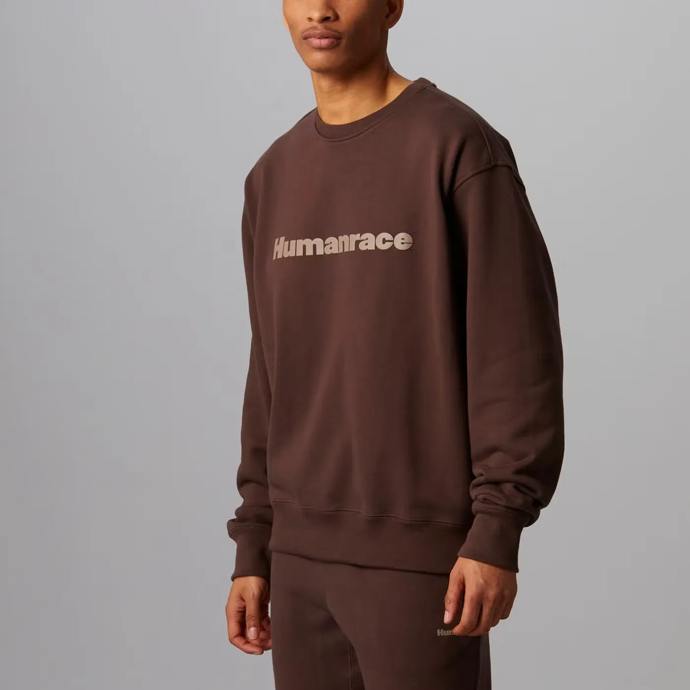 Свитшот с логотипом Humanrace X Pharrell Adidas, коричневый — фото 4