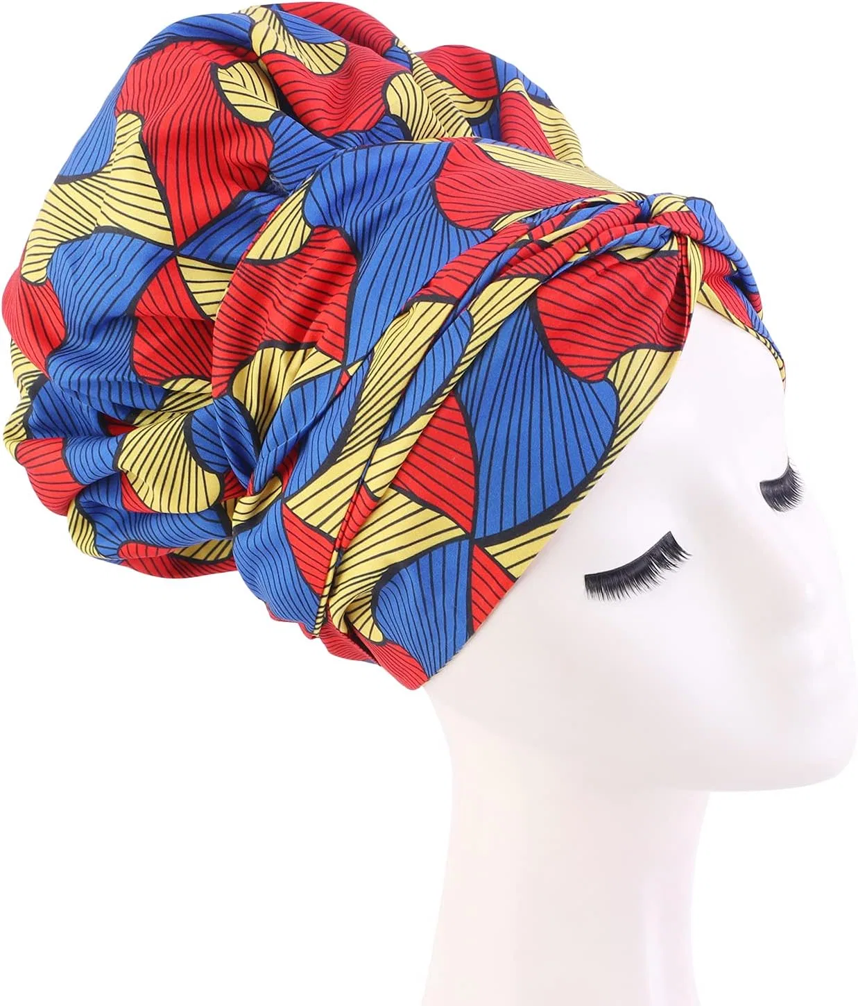 Шапочка для душа Satin Double Layer, Cospack, Red, Yellow, Blue Stripes