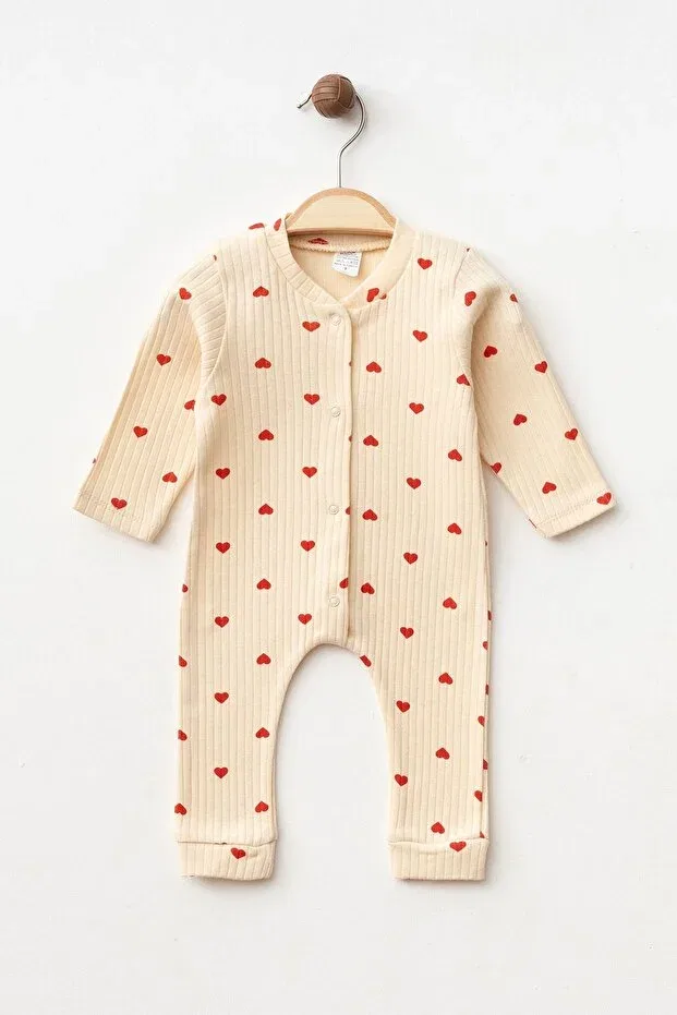 Детский комплект для новорожденных с принтом Heart-Designed Yukobaby Bebeğiniz Için En Doğalı, Gül&Krem — фото 3