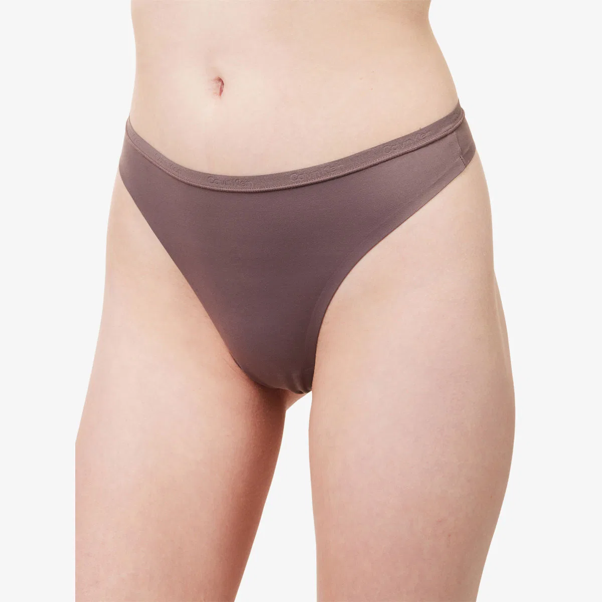 Идеально облегающие эластичные тканые стринги Calvin Klein, коричневый — фото 3