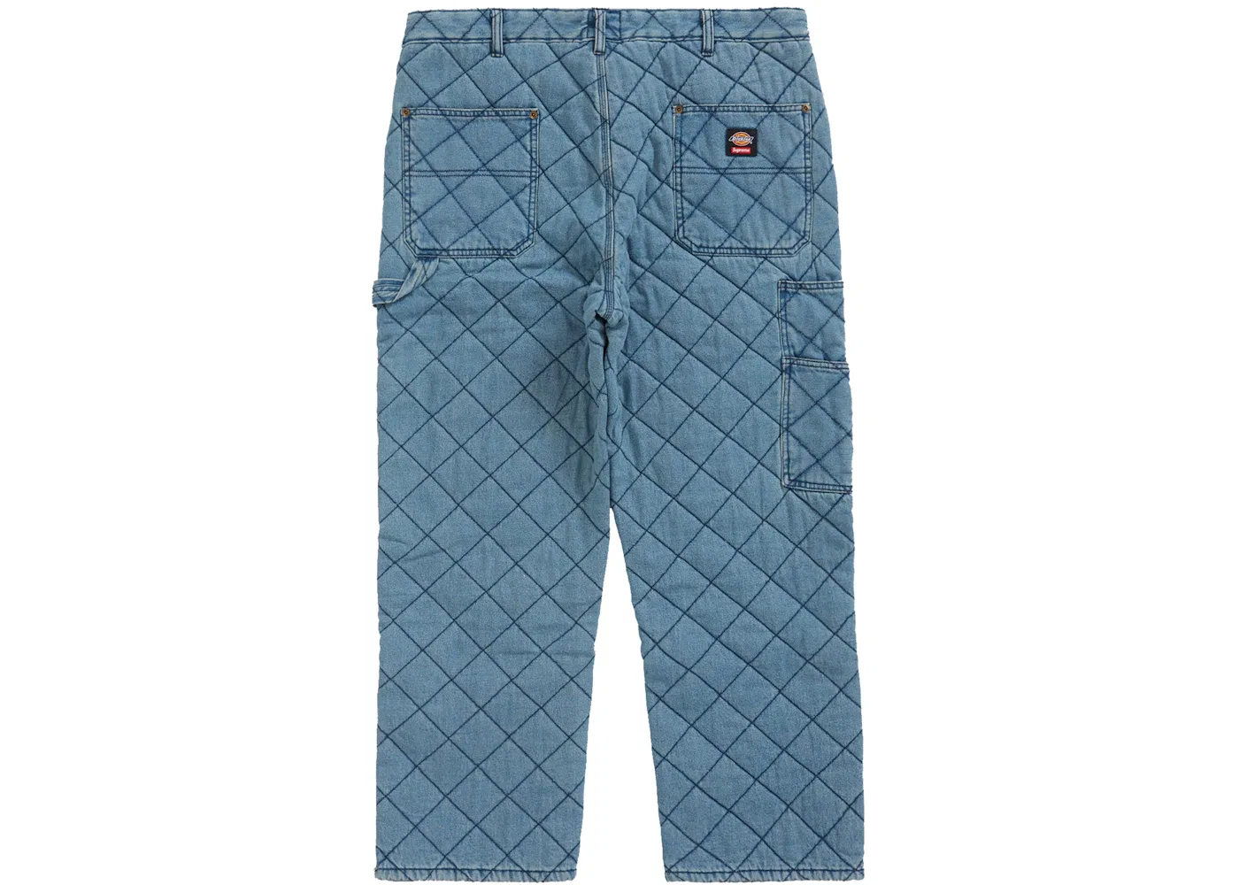 Мужские брюки утепленные с двойными наколенниками Supreme Dickies Quilted Double Knee Painter Pant, джинсовый — фото 2