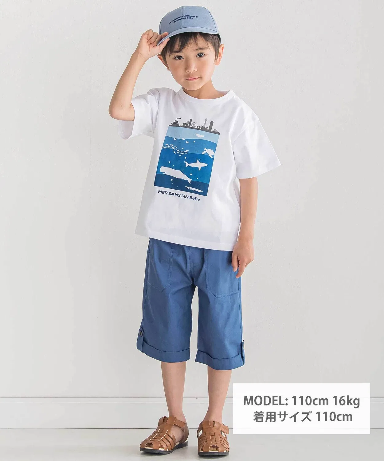 Детские джинсовые шорты с подвернутым низом Light Ounce Denim BeBe, Серый — фото 3