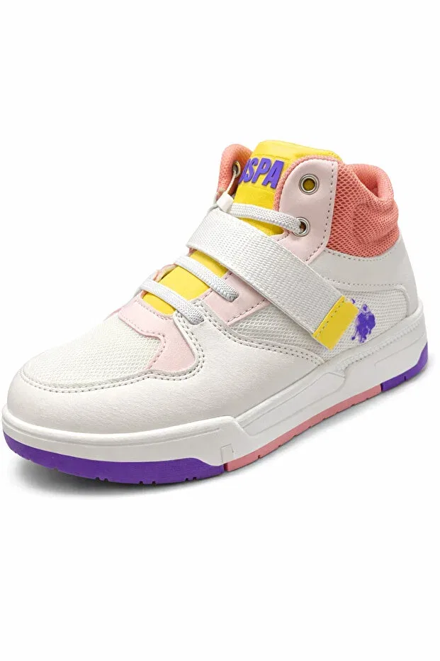 Детские кроссовки для девочек с принтом Bucks hi jr 4fx U.S. Polo Assn., White