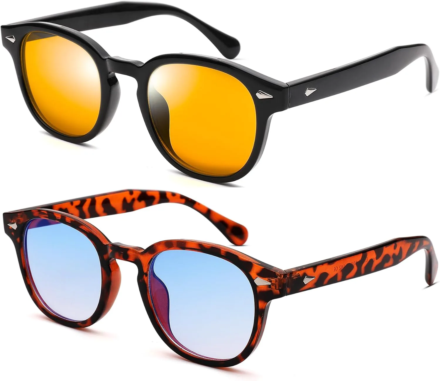 

Ретро круглые солнцезащитные очки для мужчин и женщин - винтажные круглые солнцезащитные очки с тонировкой GLARDEFE, A3 Black / Orange + Leopard / Gradient Blue