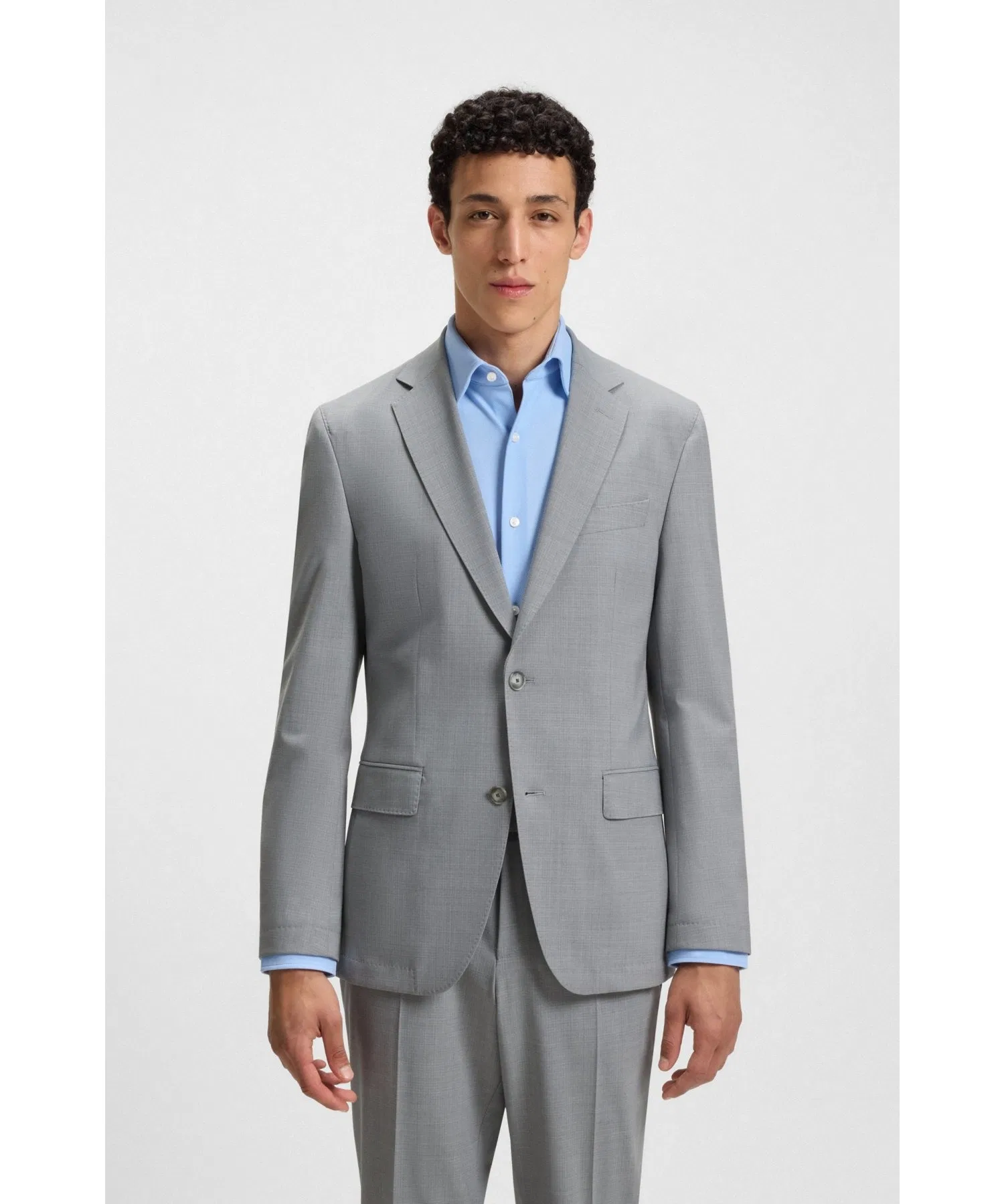 Мужской пиджак BOSS Slim Fit, микроузор, серый