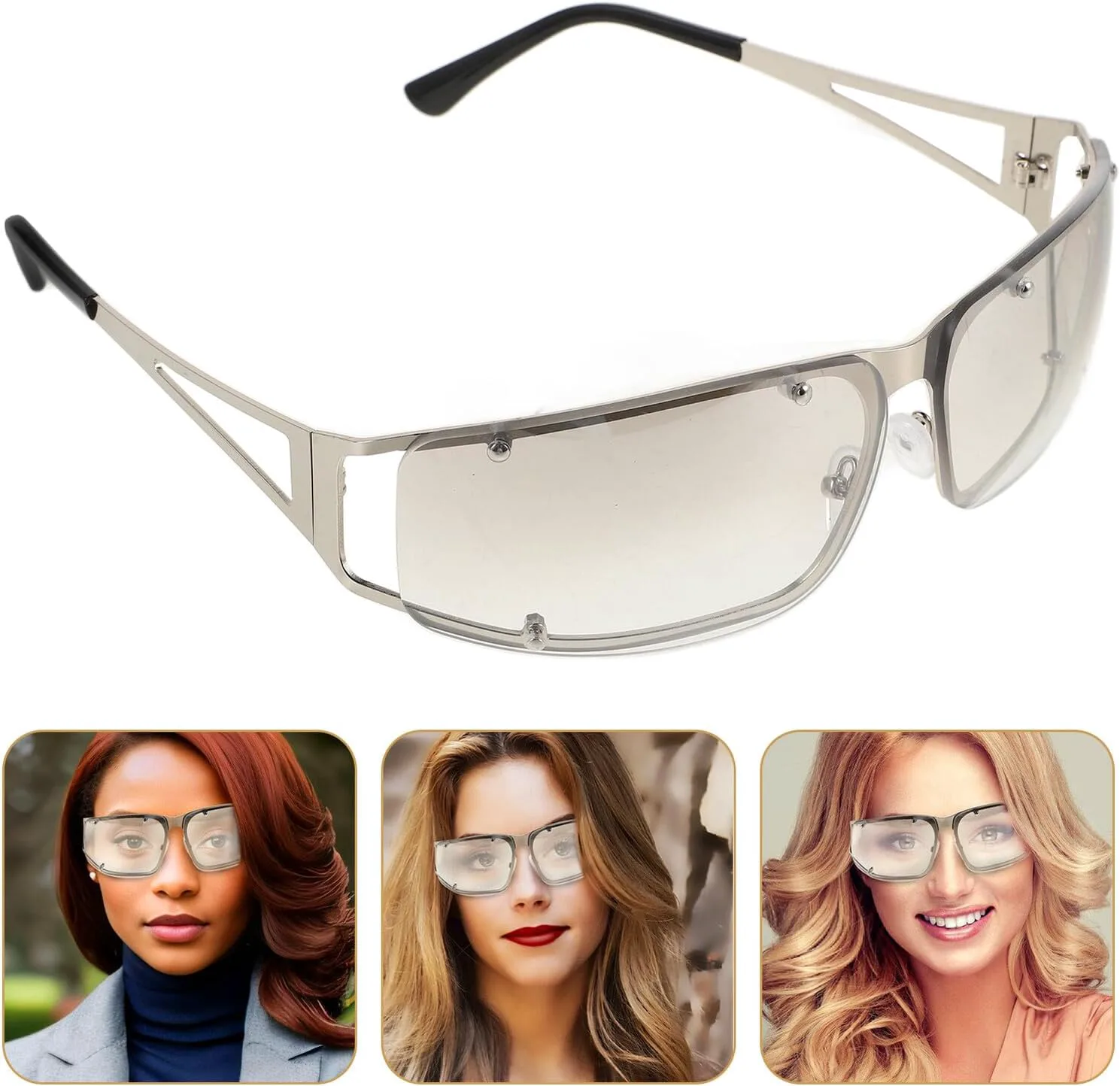 

Солнцезащитные очки FOMIYES, ретро, женские, серебристая металлическая оправа, градиентные белые линзы, для активного отдыха, вождения и спорта, высокая прочность