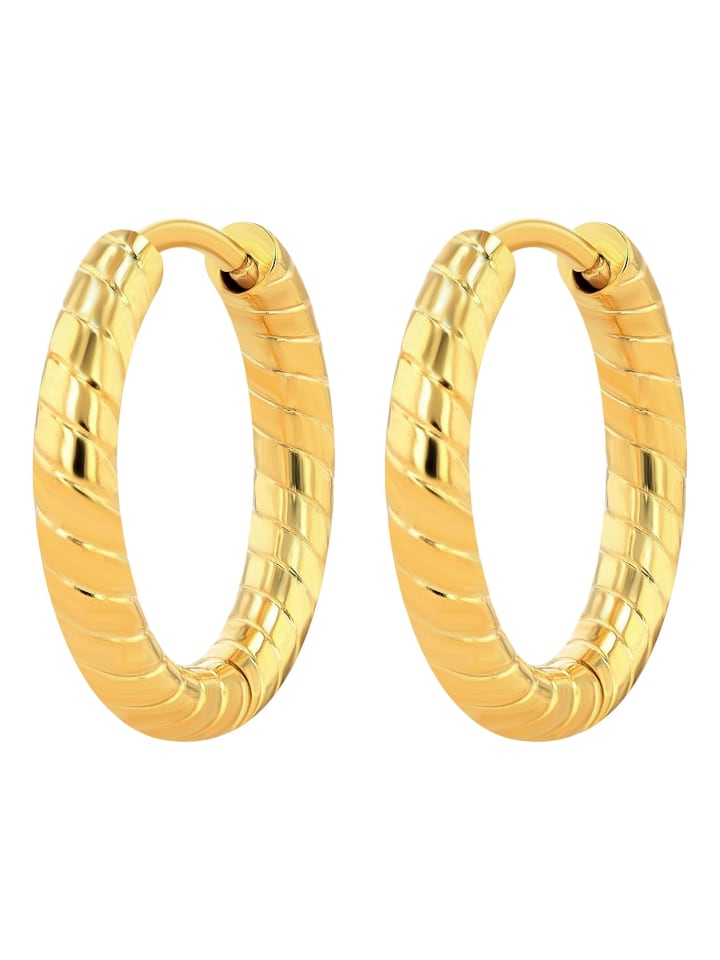 

Adeliás Женские серьги - серьги-кольца на шарнирах из нержавеющей стали с золотым покрытием