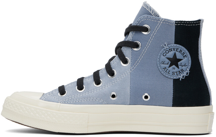 Сине-черные замшевые кроссовки Chuck 70 в стиле пэчворк Converse — фото 3