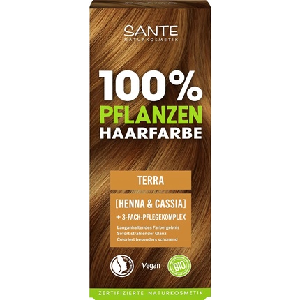 

100% растительная краска для волос в порошке 04 Terra Vegan Hair Sante Naturkosmetik