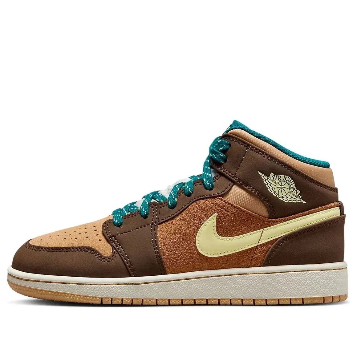 Детские кроссовки Air Jordan Mid GS DZ335 - коричневые, повседневная обувь HTAT83