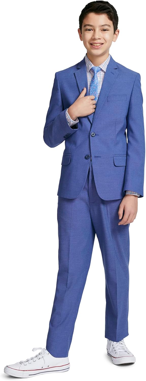 Брюки Tommy Hilfiger Boys с плоским передом, прямой крой, застежка на молнию и шлевки для ремня, боковые и задние карманы, Solid Mazarine Blue — фото 3