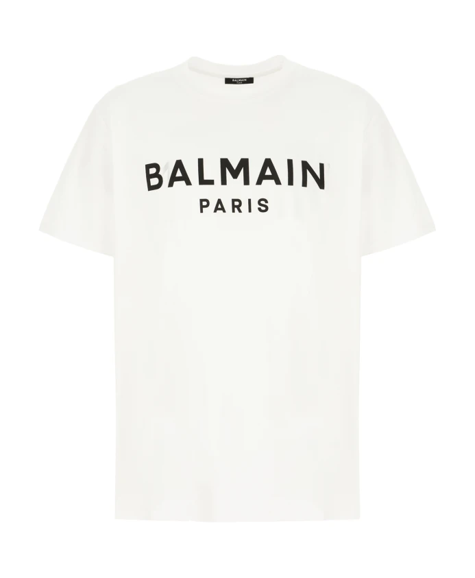 

Повседневная хлопковая футболка Balmain, белый