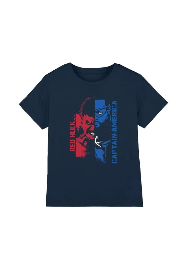 Футболка с граффити-принтом капитана америки и красного халка Marvel, Dark Blue