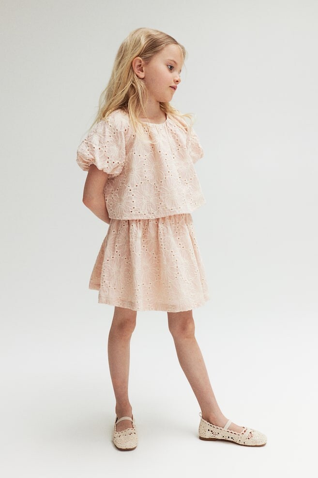 

Блузка с вышивкой бродери H&M, розовый