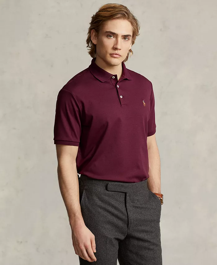 

Мужская поло Slim Fit из мягкого хлопка по индивидуальному заказу Polo Ralph Lauren, загар/бежевый