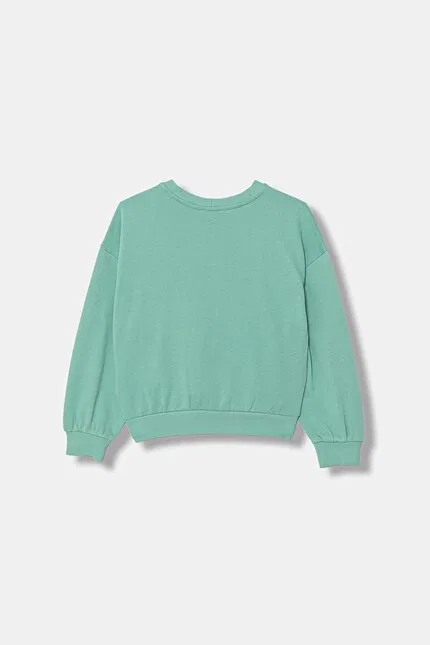 Блуза детская из мягкого хлопка модель Przez głowę United Colors of Benetton, бирюзовый — фото 2