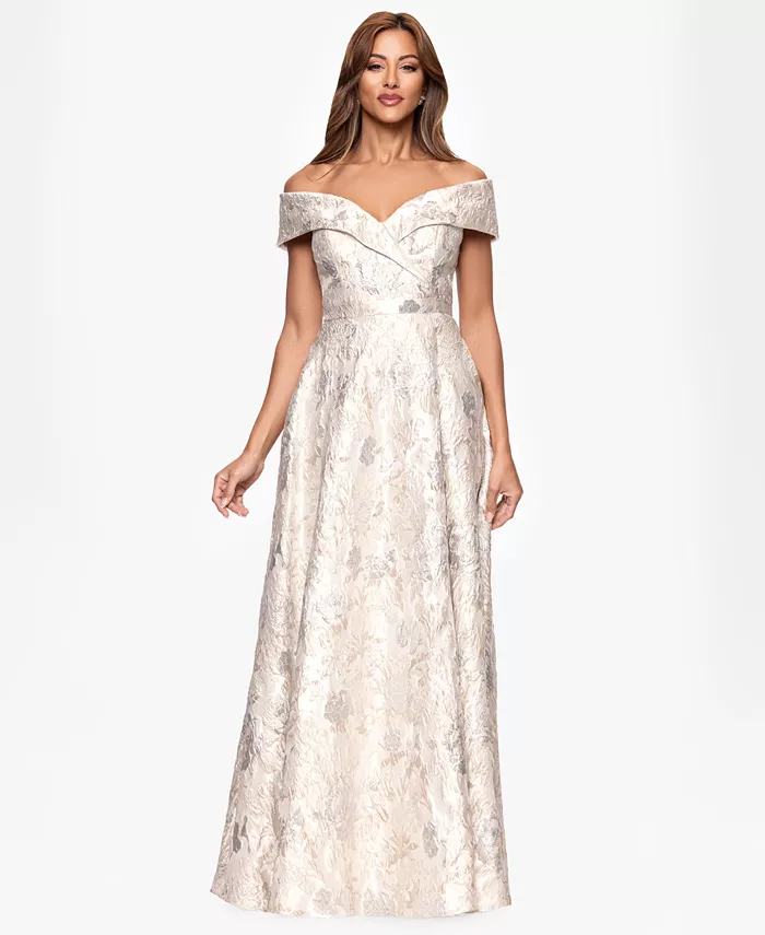 

Женское платье макси с коротким рукавом XSCAPE, коричневый/бежевый