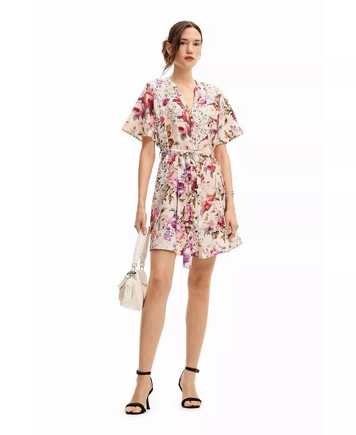 

Короткое женское платье с цветочным принтом Desigual, мультиколор
