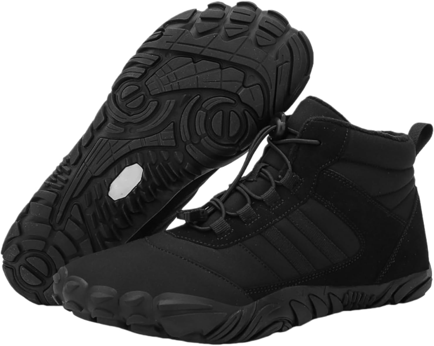 

Ботинки для женщин и мужчин, зимние нескользящие и водонепроницаемые зимние снежные ботильоны с широким носком Generic, черный