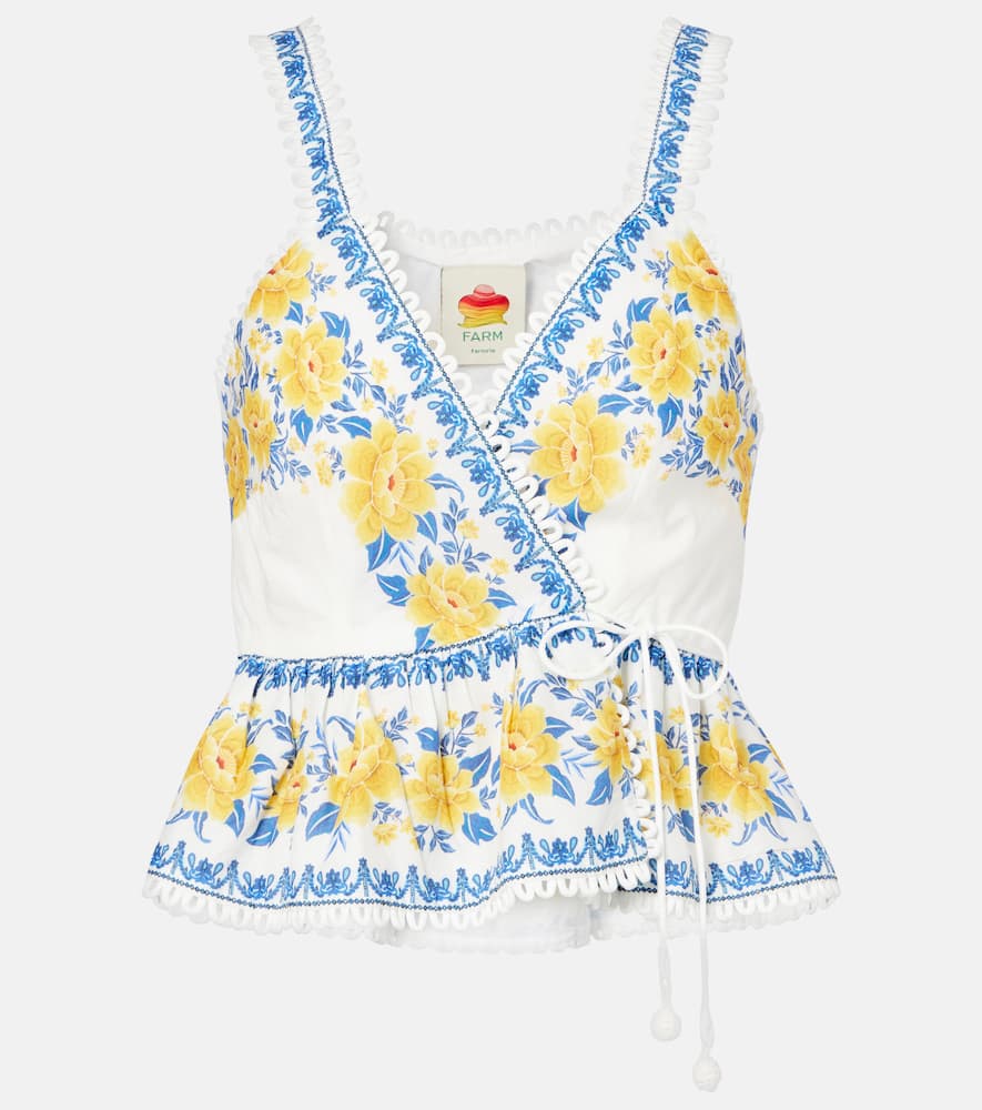 

Женский топ из хлопка с кружевной отделкой Farm Rio, Zuli Off-white