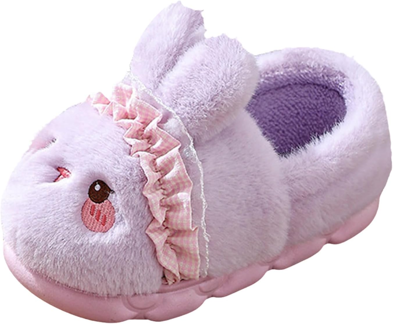 

Детские тапочки IWIHMIV для мальчиков и девочек, теплые, с плюшевой подкладкой и толстой подошвой, легкие, для дома и улицы, фиолетовый