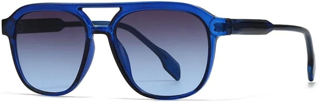 

Солнцезащитные очки с двойной перемычкой для женщин и мужчин, роскошные, в стиле ретро, ​​с градиентным переходом цвета чая, защита от УФ-излучения UV400 (синий C3) TVTBBVV, C3 Blue